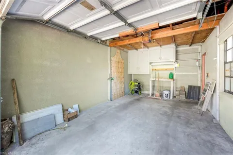 a view of a room with a window