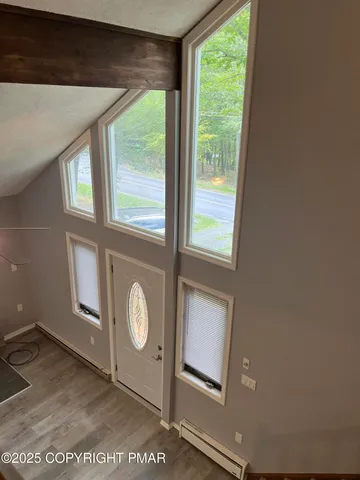 a view of a room with a small space