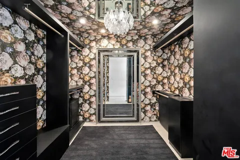 a close view of walk in closet