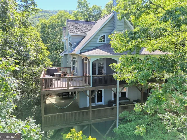a view of a house with a balcony