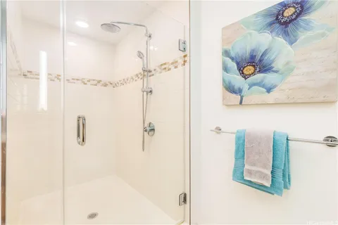 a bathroom with a shower