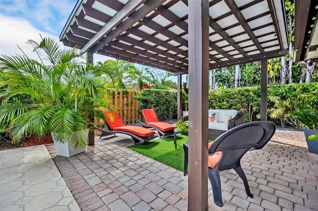 a outdoor space with chairs