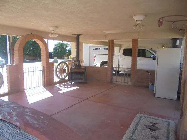 a living room with furniture