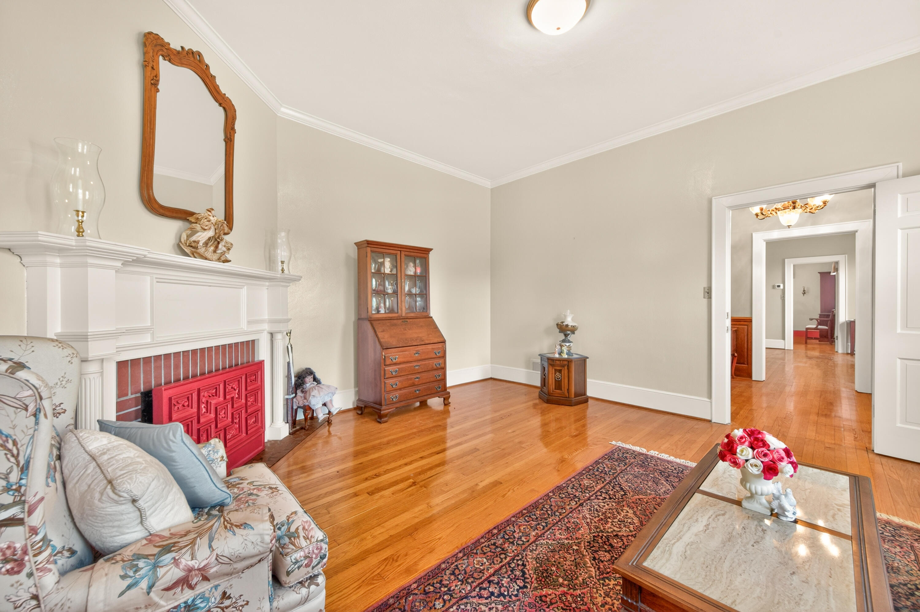 4322 Rosecrest Road Roanoke, VA 24018 - Photo 14 of 36 a bedroom with furniture and a fireplace