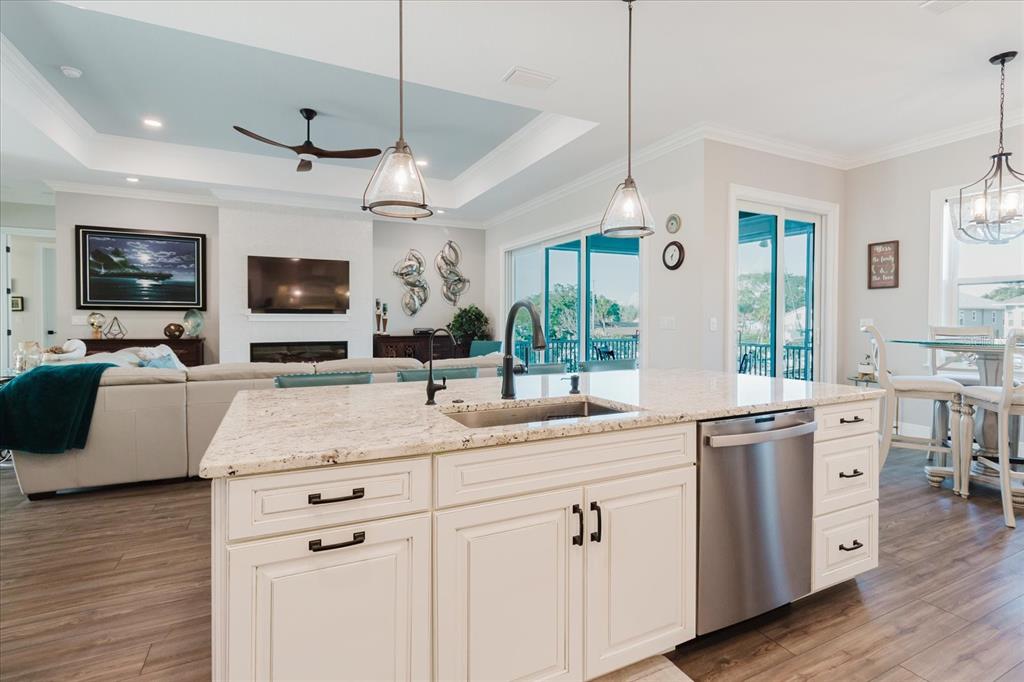 216 High Street Tarpon Springs, FL 34689 - Photo 23 of 75 a kitchen with stainless steel appliances granite countertop a sink a stove and a wooden floors