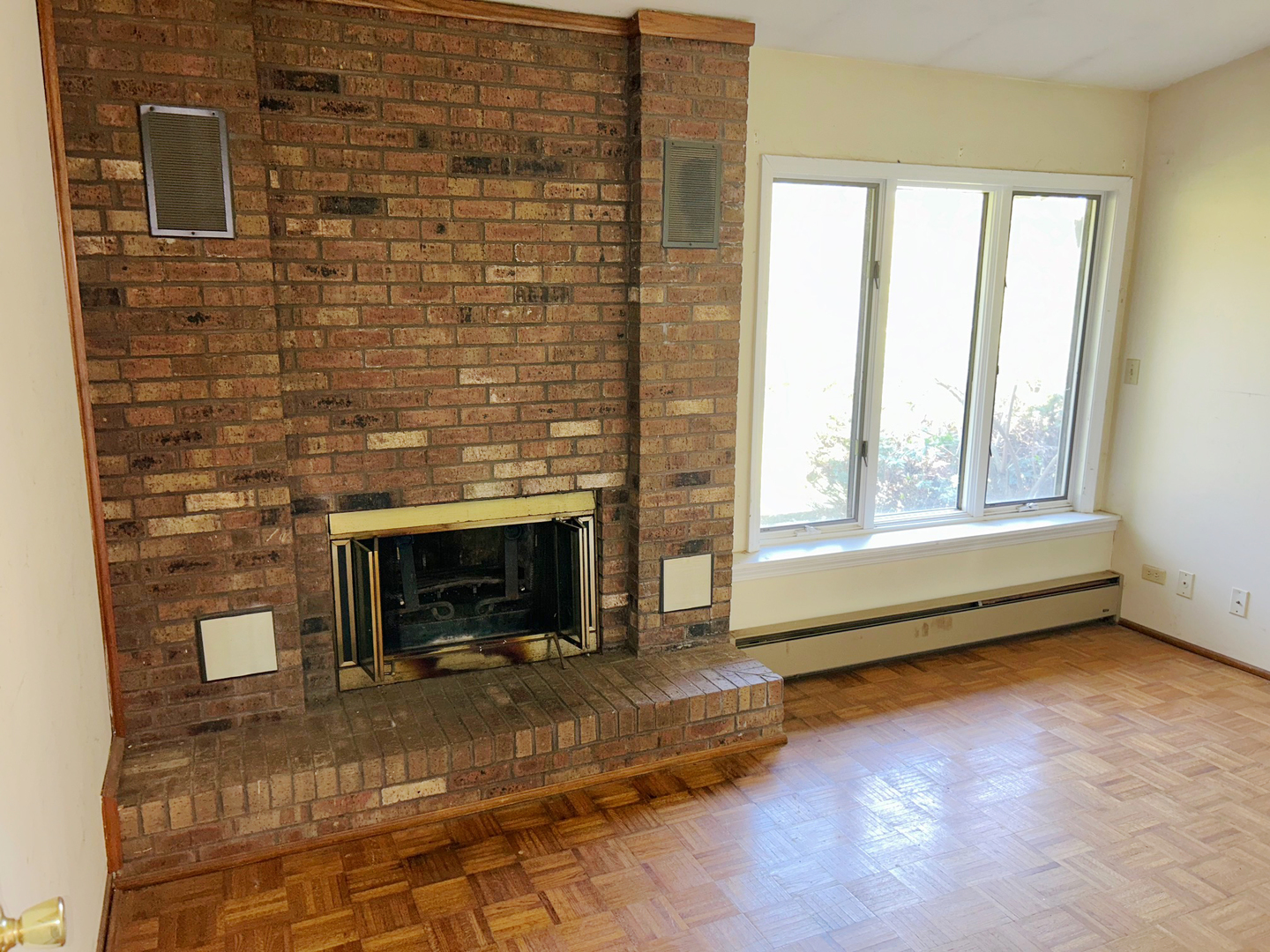 3413 East Bemes Road Crete, IL 60417 - Photo 17 of 29 a living room with a fireplace and windows