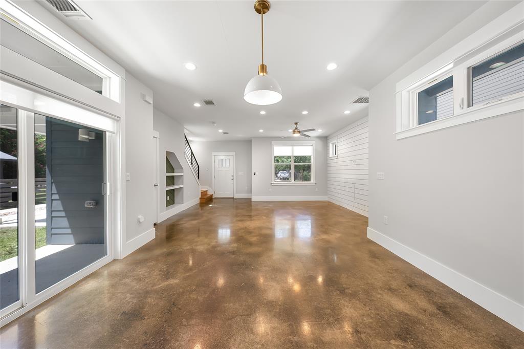 2821 Castro Street, Unit 1 Austin, TX 78702 - Photo 4 of 21 Open concept living space featuring polished concrete flooring