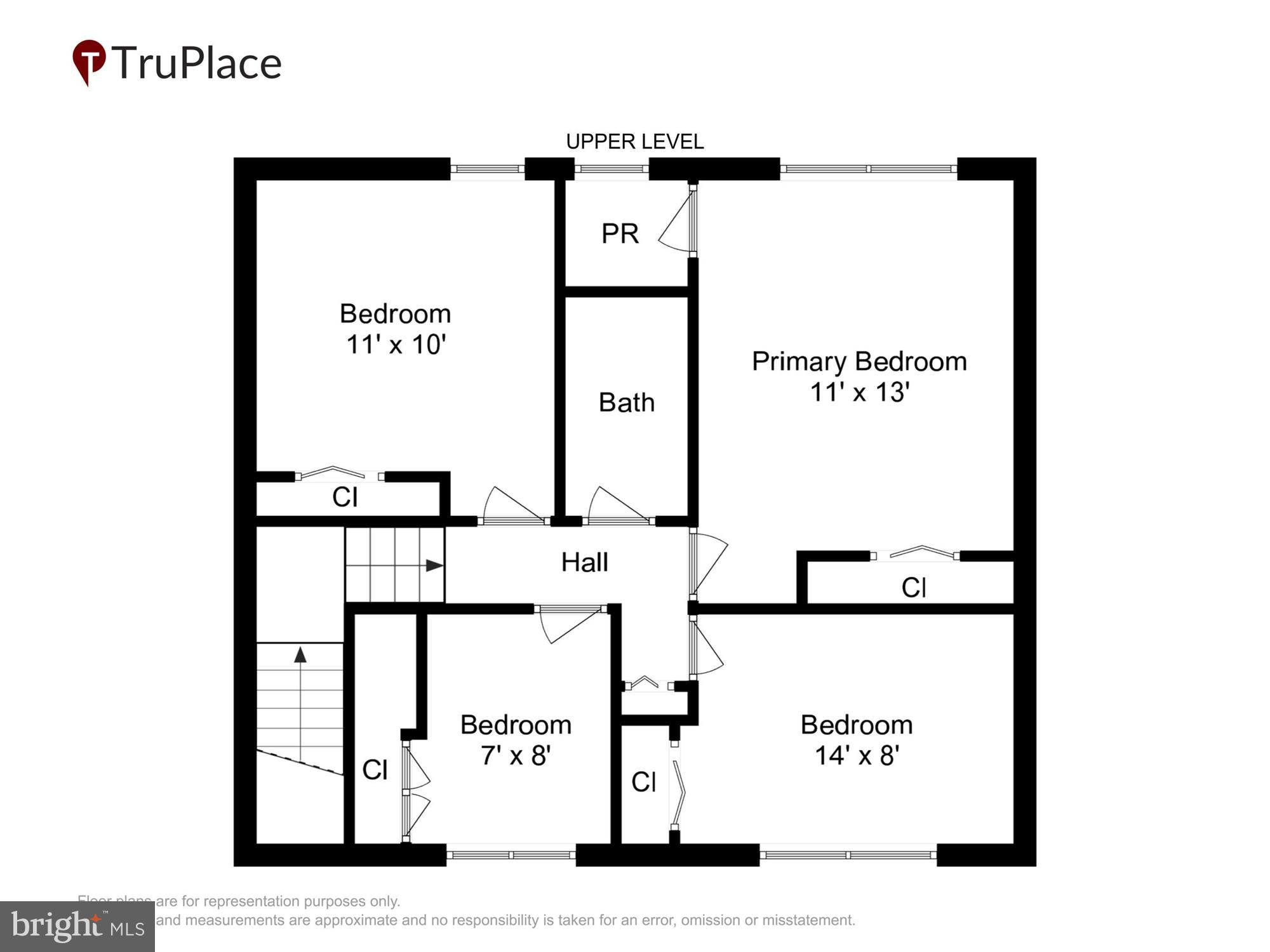 729 Chapelgate Drive Odenton, MD 21113 - Photo 64 of 64 Upper Level (Labels & Measurements)