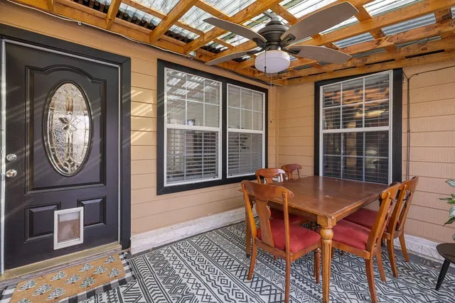 a outdoor living space with furniture