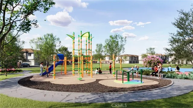 a park view with a sitting space