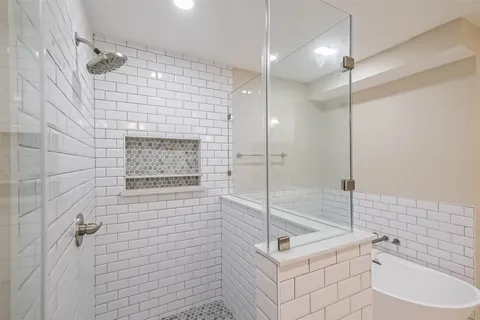 a bathroom with a shower