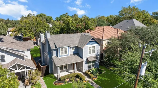an aerial view of a house