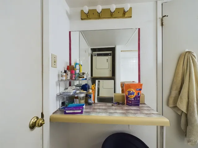 a room with storage and utility