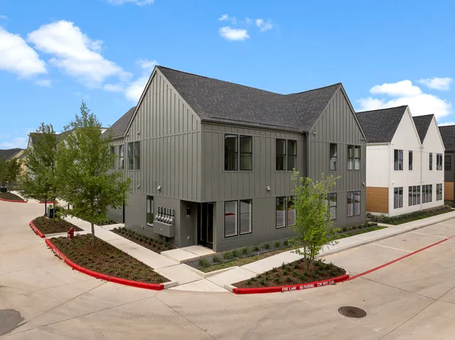 a aerial view of a house with entertaining space