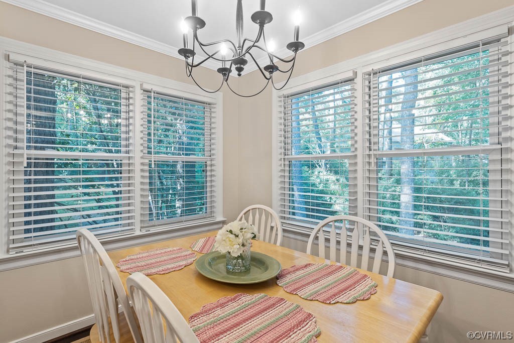 14704 Acorn Ridge Place Midlothian, VA 23112 - Photo 8 of 17 a view of a dining room with furniture wooden floor and chandelier