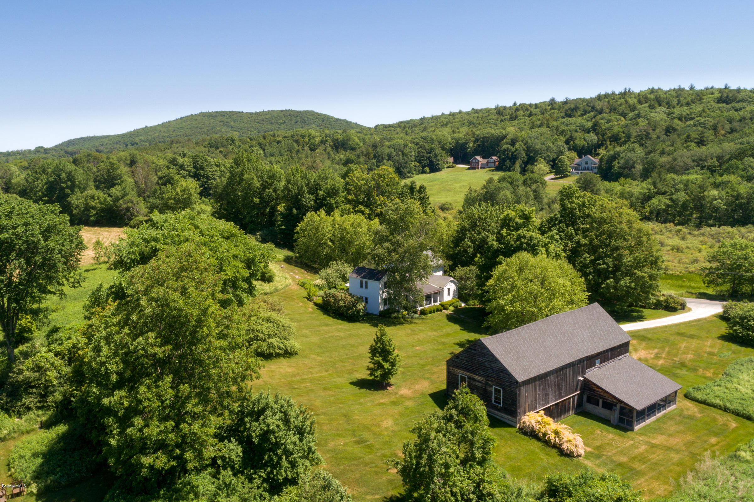 174 West Center Road West Stockbridge, MA 01266 - Photo 25 of 35 25 Aerial barn 174-West-Center-Rd-104