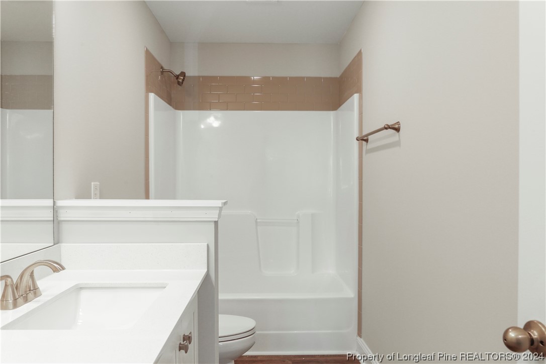 254 Collier Street Linden, NC 28356 - Photo 25 of 34 a bathroom with a sink a toilet and shower