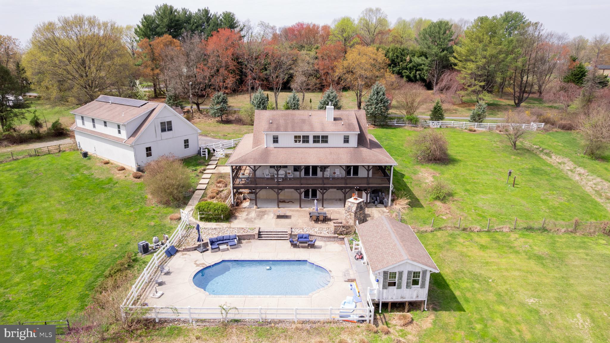 5727 Telegraph Road Elkton, MD 21921 - Photo 75 of 93 an aerial view of a house with swimming pool garden and mountain view