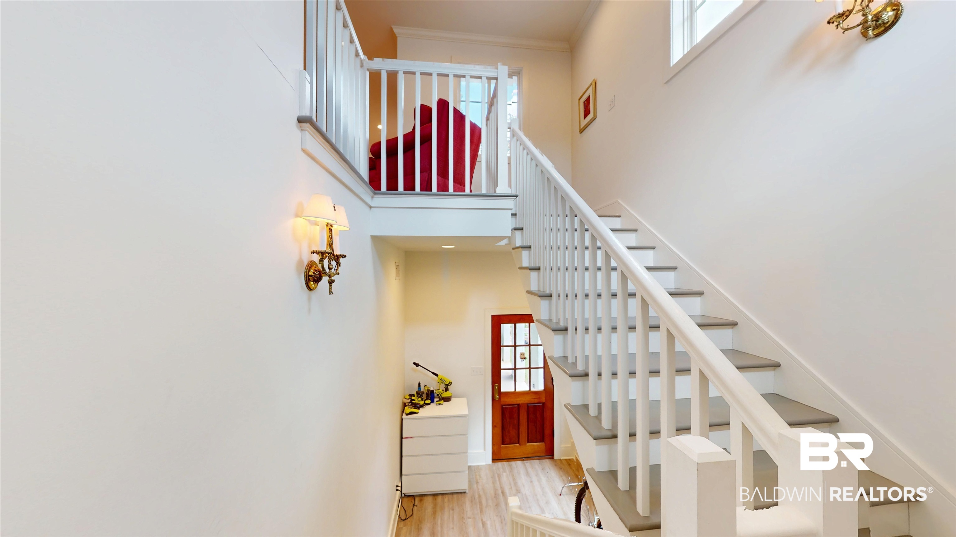 211 Lanier Avenue Mobile, AL 36607 - Photo 67 of 73 Staircase featuring wood finished floors and ornamental molding