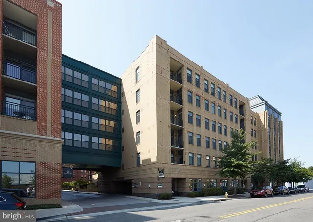 a front view of a building with street view