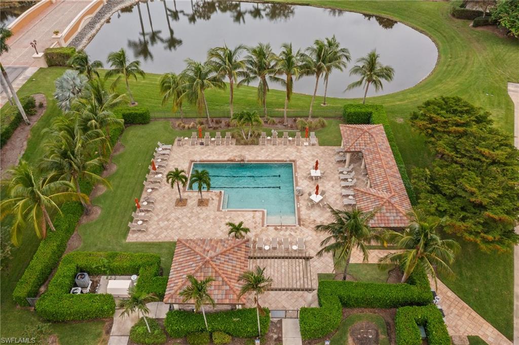 9735 Acqua Court, Unit 618 Naples, FL 34113 - Photo 36 of 50 an aerial view of a house with outdoor space and a lake view