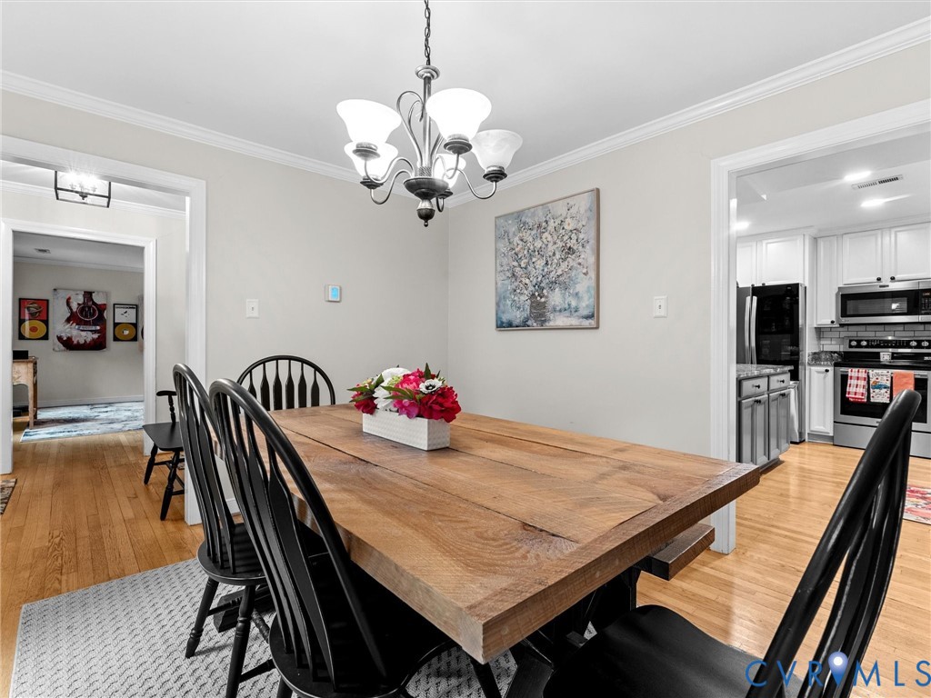 419 Walton Park Road Midlothian, VA 23114 - Photo 13 of 47 a view of a dining room with furniture and wooden floor