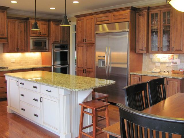 4525 Sterling Road Downers Grove, IL 60515 - Photo 3 of 9 a kitchen with stainless steel appliances granite countertop a refrigerator a stove and a sink with large cabinets