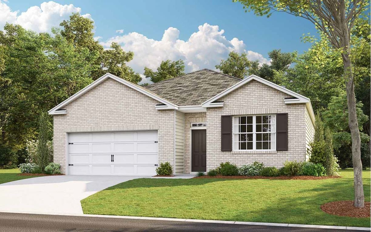 front view of a house with a yard