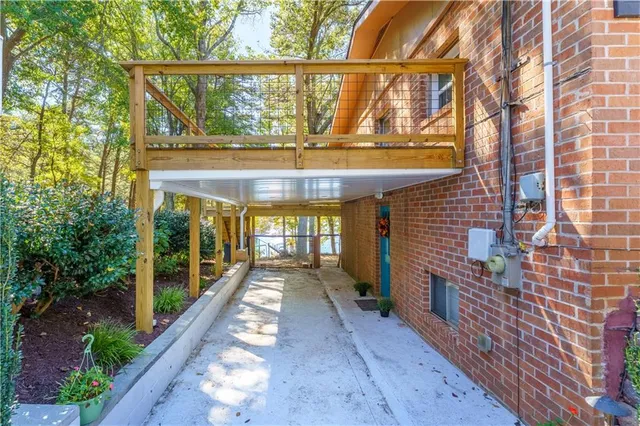 a view of a brick building with a window