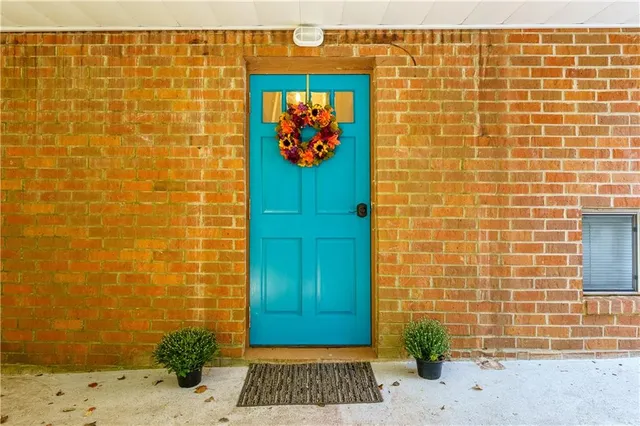 a view of a brick wall
