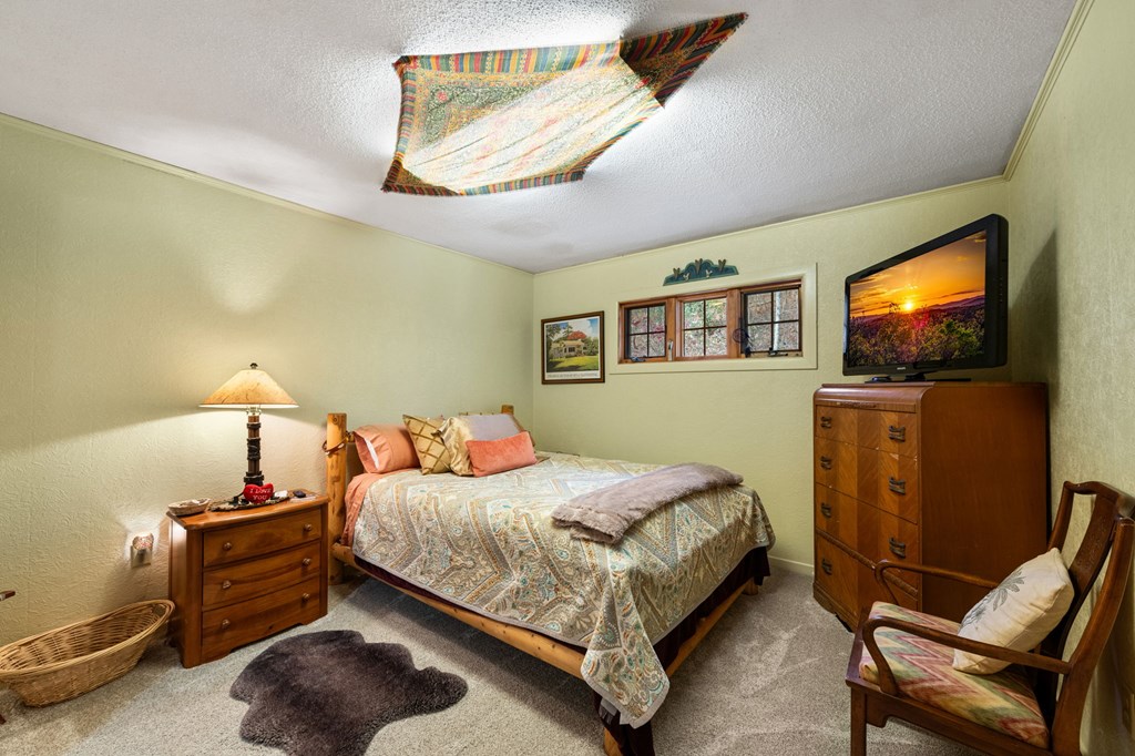 208 Bullen Gap Road Blue Ridge, GA 30513 - Photo 15 of 30 a bedroom with a bed and flat screen tv