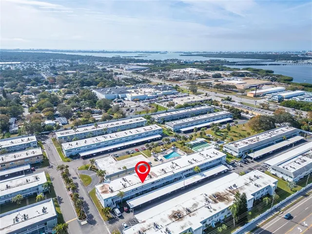 a city view with tall buildings