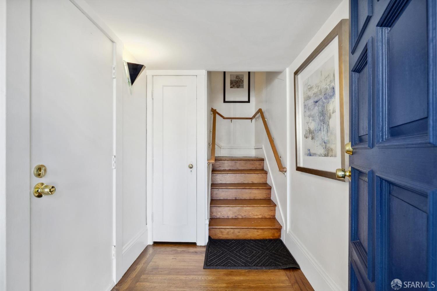 686 29th Avenue San Francisco, CA 94121 - Photo 7 of 69 a view of entryway with wooden floor and stair