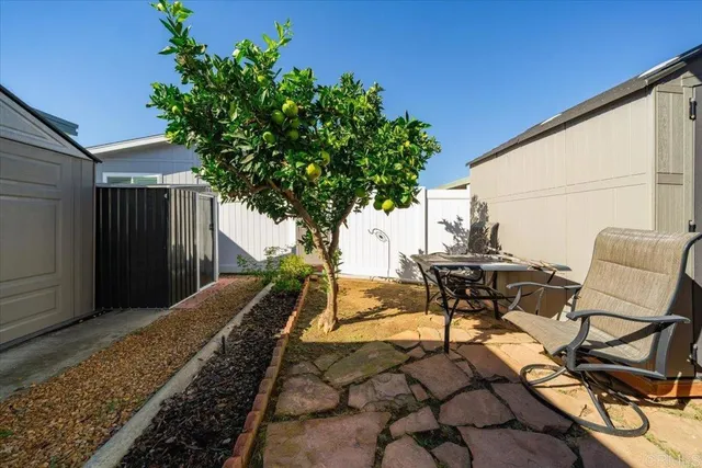 a view of a porch with furniture