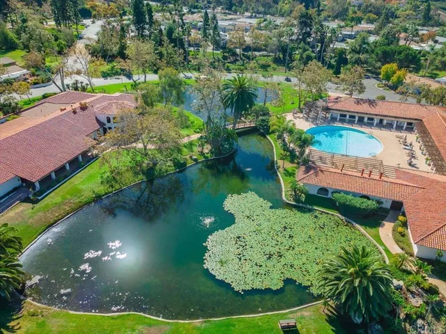 a view of a lake with houses