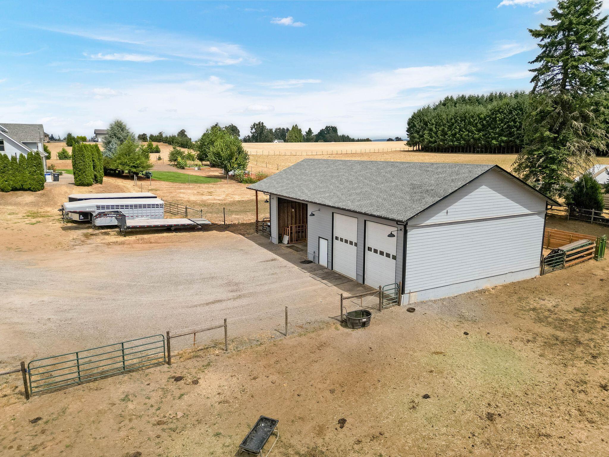 40893 Elk Ridge Lane Stayton, OR 97383 - Photo 43 of 49 Detached workshop and secure livestock pastures equipped with loafing sheds.