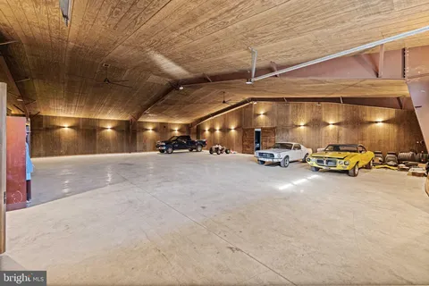 a view of a living room and mountain view