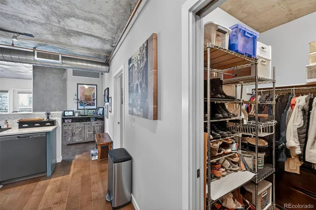 a view of a walk in closet