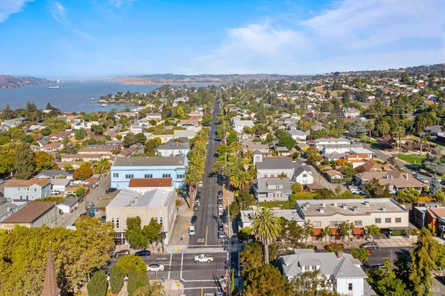 an aerial view of a city
