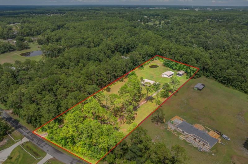 2650 Cabbage Hammock Road St. Augustine, FL 32092 - Photo 87 of 91 Aerial view of property's location with property boundaries highlighted and a large body of water