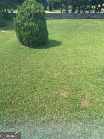 a view of a green yard