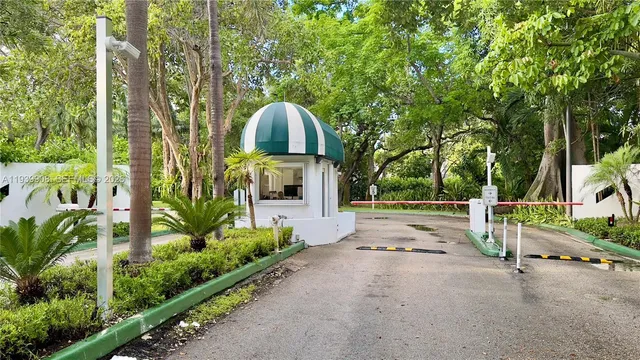 a view of a road with a yard