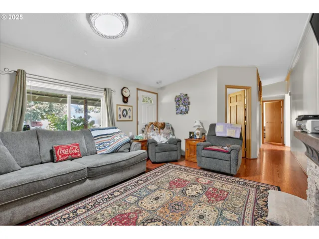a living room with furniture and a couch