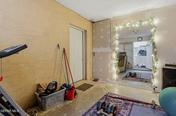 a view of street with large trees