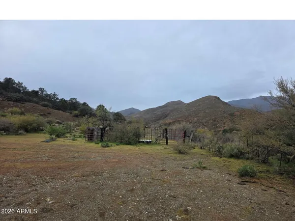 a view of an outdoor space with mountain view