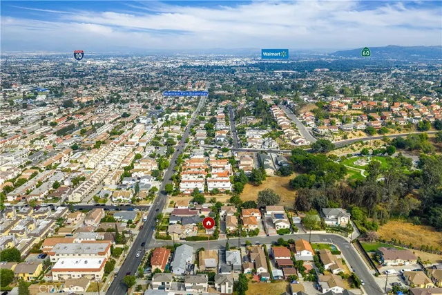 an aerial view of a city