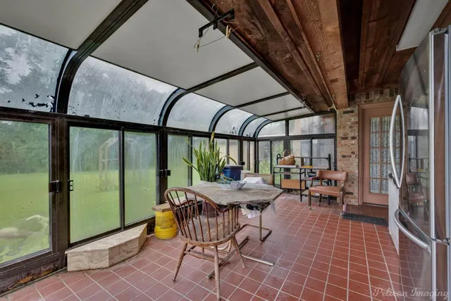 a outdoor space with chairs