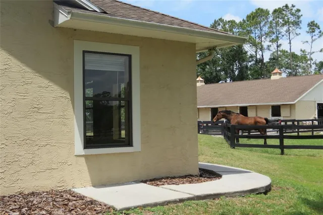 a view of a bench in a park