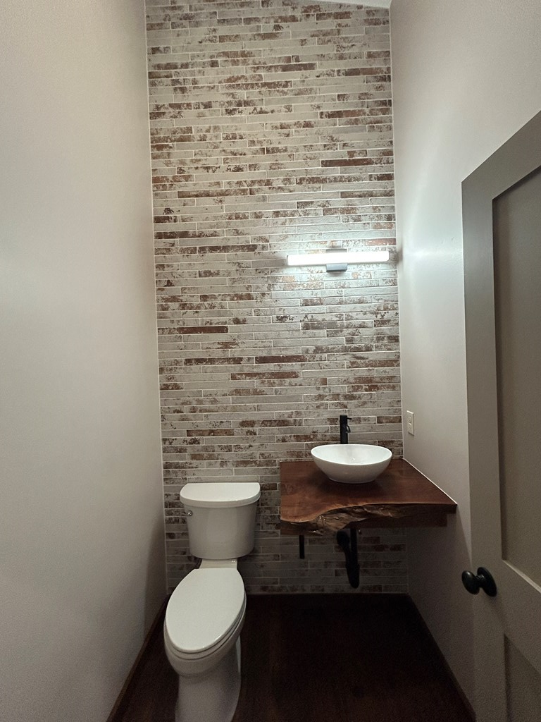 2461 Salem Road Mineral Bluff, GA 30559 - Photo 64 of 86 a bathroom with a toilet a sink and a mirror