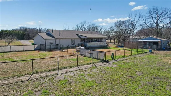 an aerial view of a house